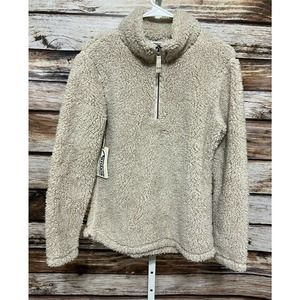 Mountain Khakis Women's Small Sherpa Pullover Quarter Zip Jacket Shirt New Cream